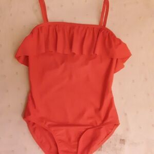 Old Navy, neon pink/orange girls bathing suit